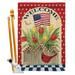 The Holiday Aisle® Beula Impressions 2-Sided Polyester 40 x 28 in. Flag Set in Brown/Red | 40 H x 28 W in | Wayfair