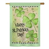 The Holiday Aisle® Azad St. Patrick's Day Clover Seasonal Impressions Vertical Printed House 2-Sided Polyester Garden Flag Metal in Green | Wayfair