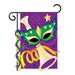 August Grove® Jojo Mardi Gras Applique Decorative 2-Sided Polyester 40 x 28 in. House Flag in Green/Yellow/Indigo | 40 H x 28 W in | Wayfair