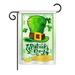 The Holiday Aisle® Avak Lucky Hat St Pat Day 2-Sided Polyester Garden Flag in Green/Brown | 18.5 H x 13 W in | Wayfair
