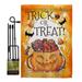 The Holiday Aisle® Disckinson Trick or Treat Candys Fall Halloween Impressions Decorative 2-Sided Polyester 18.5 x 13 in. Flag Set in Orange | Wayfair