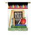 Hokku Designs Allysyn School Chalk Board Special Occasion 2-Sided Polyester 40 x 28 in. House Flag in Black/Brown | 40 H x 28 W in | Wayfair