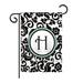 Winston Porter Penfield Damask Monogram 2-Sided Polyester Garden Flag in Black | 18.5 H x 13 W in | Wayfair 97E3E2DD43D64AB1AAA3747F3CF6AD45