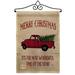 The Holiday Aisle® Mihrtad Merry Christmas Vintage Truck Winter 2-Sided Burlap 19 x 13 in. Garden Flag in Brown | 18.5 H x 13 W x 1 D in | Wayfair