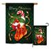 The Holiday Aisle® Swift Xmas Stocking Winter Christmas Impressions 2-Sided Polyester 40 x 28 in. Flag Set in Green | 40 H x 28 W in | Wayfair