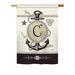 Breakwater Bay Kinnear Nautical Monogram 2-Sided Polyester 18.5 x 13 in. House Flag in Black | 18.5 H x 13 W in | Wayfair