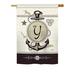 Breakwater Bay Kinnear Nautical Monogram 2-Sided Polyester 18.5 x 13 in. House Flag in Black | 18.5 H x 13 W in | Wayfair