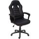 Chaise de bureau HHG 063, chaise pivotante, chaise racing et gaming, similicuir noir - black