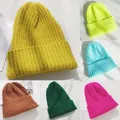 Chapeau chaud d'hiver pour femmes/hommes bonnet avec doublure polaire en laine mélangée tricoté