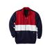 Men's Big & Tall Full-Zip Fleece Jacket by KingSize in Navy Colorblock (Size L)