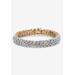 Women's Yellow Gold Plated Round Genuine Diamond Tennis Bracelet (7/8 cttw) (IJ Color, I2-I3 Clarity) by PalmBeach Jewelry in Gold