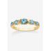 Women's Yellow Gold-Plated Simulated Birthstone Ring by PalmBeach Jewelry in March (Size 6)