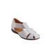 Extra Wide Width Women's The Cheryl Flat by Comfortview in Silver Metallic (Size 9 1/2 WW)