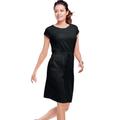 Plus Size Women's Knit Drawstring Dress by ellos in Black (Size 34/36)