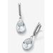 Women's Sterling Silver Drop Earrings Pear Cut Simulated Birthstones by PalmBeach Jewelry in April