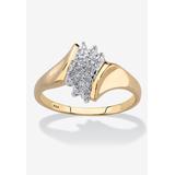 Women's Gold & Sterling Silver Diamond Cluster Ring by PalmBeach Jewelry in Gold (Size 8)