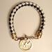 Michael Kors Jewelry | Braided Leather Michael Kors Bracelet | Color: Black/Gold | Size: 8"