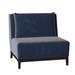 Slipper Chair - Duralee Barton 35" Wide Polyester Down Cushion Slipper Chair Cotton in Blue/Black | 34 H x 35 W x 34 D in | Wayfair