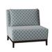 Slipper Chair - Duralee Barton 35" Wide Polyester Down Cushion Slipper Chair Cotton in Blue/Black | 34 H x 35 W x 34 D in | Wayfair