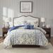 Harbor House Livia Blue/Beige 5 Piece Duvet Cover Set Cotton Percale in Blue/White | Queen Duvet Cover + 2 Shams + 2 Throw Pillows | Wayfair