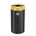 Glaro, Inc. Trash Can Stainless Steel in Black/Yellow | 30 H x 15 W x 15 D in | Wayfair M1542BK-BE-M1