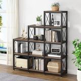 Latitude Run® Haariys 51.57" H x 45.66" W Steel Step Bookcase in Black | 51.57 H x 45.66 W x 11.81 D in | Wayfair ECFC051EED2843C4998B7C1732E66824