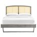 Mercury Row® Sierra Cane & Wood Platform Bed w/ Angular Legs in Gray | 51 H x 79.5 W x 84 D in | Wayfair DA79FF18885243A9BE8A4C3D545EF0E4