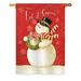 The Holiday Aisle® Valcour Scarf Snowman Let it Snow Winter Seasonal Christmas Impressions 2-Sided 40 x 28 in. House Flag in Red | Wayfair