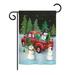 The Holiday Aisle® Baghdig Picking Christmas Tree Winter Vertical American 2-Sided 19 x 13 in. Garden Flag, in Gray/Black | Wayfair