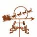 The Holiday Aisle® Dharmadhikari Santa w/ Sleigh Weathervane Metal/Steel in Brown/Gray | 28 H x 21 W x 9 D in | Wayfair