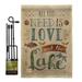 Millwood Pines Belote All You Need Is Love & Lake Nature Outdoor Impressions Decorative 2-Sided 19 x 13 in. Flag Set in Brown | Wayfair