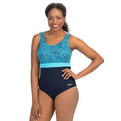 Must Have Women S Dolfin Aquashape Colorblock Scoopback One Piece Swimsuit Size 10 Bon Voyage From Dolfin Accuweather Shop