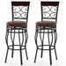 Costway 2 Pieces 30 Inch 360 Degree Swivel Bar Stools with Leather Padded Seat-Brown