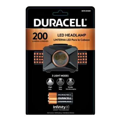 Duracell 00857 - Black Focusing LED Head Lamp (Batteries Included) (DURACELL LED 200 LUMEN WITH 3 MODES)