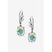 Women's Sterling Silver Drop Earrings, Oval Aurora Borealis Cubic Zirconia by PalmBeach Jewelry in Sterling Silver