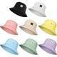 SATINIOR Smiling Face Bucket Hat Cute Bucket Cap Beach Sun Hat Summer Travel Bucket for Women Men (8, Assorted Colors)