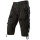 PARKLEES Men's Casual Outdoor Cotton 3/4 Capri Cargo Shorts PJMPT2840 Black 38