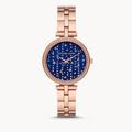 Michael Kors Accessories | Michael Kors Maci 3 Hand Rose Gold-Tone Watch | Color: Blue/Gold/Tan | Size: Case 34mm