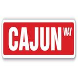 SignMission Cajun Street Sign Lousiana Bayou Food Southern French Metal in Red | 4 H x 18 W x 0.1 D in | Wayfair SS-CAJUN
