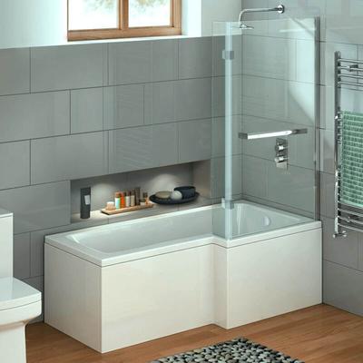 Duschbadewanne elara - 170 x 85 cm Links Badewanne Wanne Badewannenaufsatz Duschwand - Home Deluxe