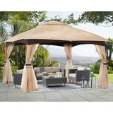 ABCCANOPY 12 Ft. W x 10 Ft. D Steel Patio Gazebo The Soft Roof Gazebos Metal/Steel/Soft-top in Black/Gray | 110.2 H x 144 W x 120 D in | Wayfair