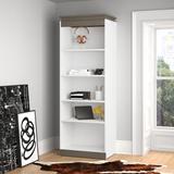 Mercury Row® Armiead 84"H x 30"W Standard Bookcase in Brown/Gray/White | 83.6 H x 29.5 W x 20.1 D in | Wayfair EA2D1C010ACB424A85AFB99004D2CBFB