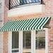 Awntech Slope Window Awning Wood/Woven Acrylic in Green/White | 31 H x 100.5 W x 24 D in | Wayfair RR22-WH-8FW