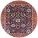 Blue/Red 60 x 60 x 0.35 in Indoor Area Rug - Bungalow Rose Oriental Red/Blue Area Rug Polyester/Wool | 60 H x 60 W x 0.35 D in | Wayfair