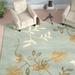 Blue 99 x 0.63 in Area Rug - Winston Porter Candelo Floral Handmade Tufted Wool Light Area Rug Viscose/Wool | 99 W x 0.63 D in | Wayfair