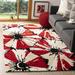 Black/Red 60 x 0.63 in Area Rug - Red Barrel Studio® Avayah Floral Hand Tufted Wool Area Rug Wool | 60 W x 0.63 D in | Wayfair