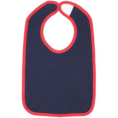 Rabbit Skins RS1004 Infant Contrast Trim Bib in Navy Blue/Red | Cotton 1004, LA1004
