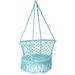 Costway Hanging Hammock Chair with 330 Pounds Capacity and Cotton Rope Handwoven Tassels Design-Turquoise