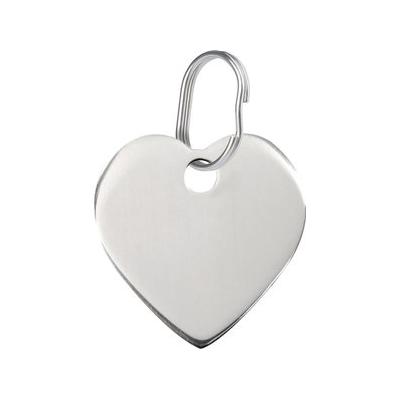 Red Dingo Heart Personalized Silver Stainless Steel Dog & Cat ID Tag, Medium