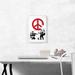 ARTCANVAS Soldiers Painting Peace Sign by Banksy - Wrapped Canvas Painting Print Canvas in Black/Red/White | 18 H x 12 W x 1.5 D in | Wayfair